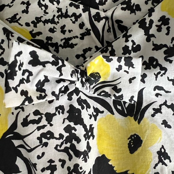 WHITE SUMMER DRESS WITH BLACK AND YELLOW FLOWERS - Picture 6 of 10